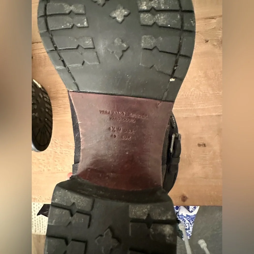 Vera Wang Lavender Cameron Leather with Rhinestones Biker Boots - Picture 6 of 9